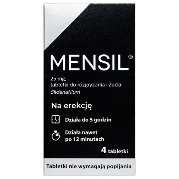 Mensil, 25 mg, tabletki do rozgryzania, żucia, 4 szt.