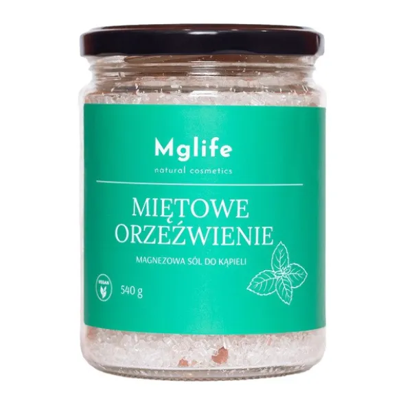 Mglife Natural Cosmetics Miętowe orzeźwienie, magnezowa sól do kąpieli, 540 g