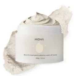 Midha Rice & Mixed Grains Glowing, Koreańska maseczka wash-off z ryżem i kompleksem składników roślinnych, 100 ml