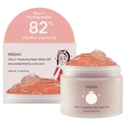 Midha Vita C Vitalizing Mask, Koreańska maseczka wash-off z witaminą C i ryżem, 100 ml