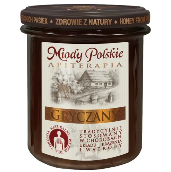 Miody Polskie, miód nektarowy gryczany, 400 g