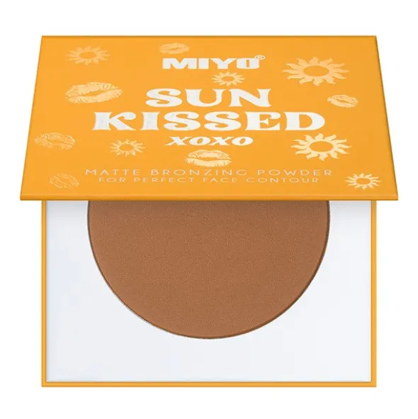 MIYO Sun Kissed Powder, matowy puder brązujący, 01 Warm Bronze, 10 g