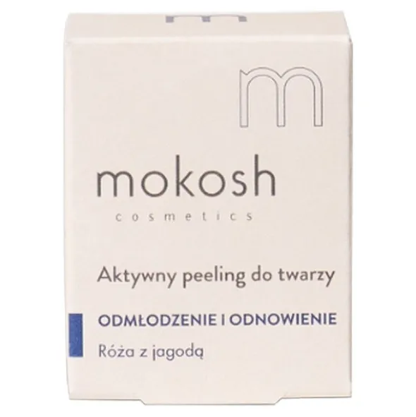 Mokosh, aktywny peeling do twarzy, róża z jagodą, 15 ml