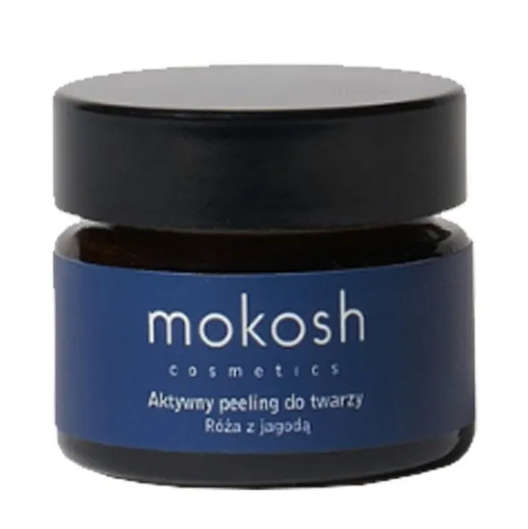 Mokosh, aktywny peeling do twarzy, róża z jagodą, 15 ml