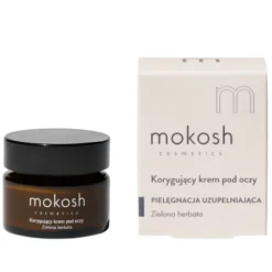 Mokosh, korygujący krem pod oczy, zielona herbata, mini, 15 ml