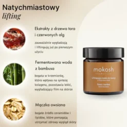 Mokosh, liftingująca maska do twarzy Owies i bambus, 60 ml