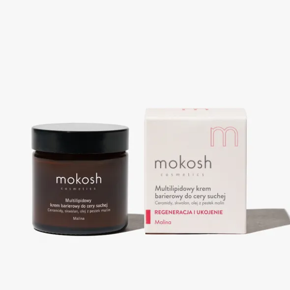 Mokosh Multilipidowy krem barierowy do cery suchej, Malina, 60 ml