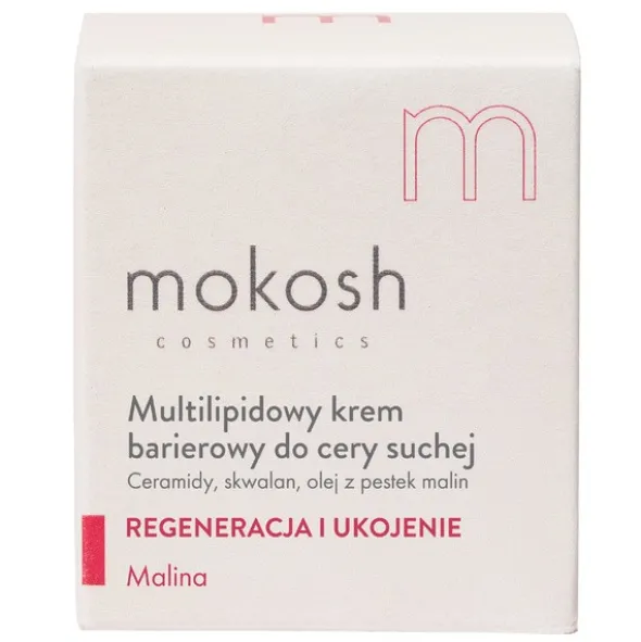 Mokosh Multilipidowy krem barierowy do cery suchej, Malina, 60 ml