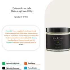 Mokosh, peeling solny do ciała Melon z ogórkiem, 300g