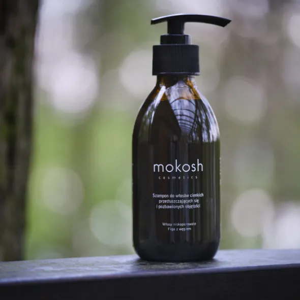 Mokosh, szampon do włosów cienkich, przetłuszczających się i pozbawionych objętości, figa z węglem, 200 ml