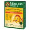 Mollers Omega-3 Rybki Wysoka Koncentracja, żelki, smak malinowy, 27 szt.