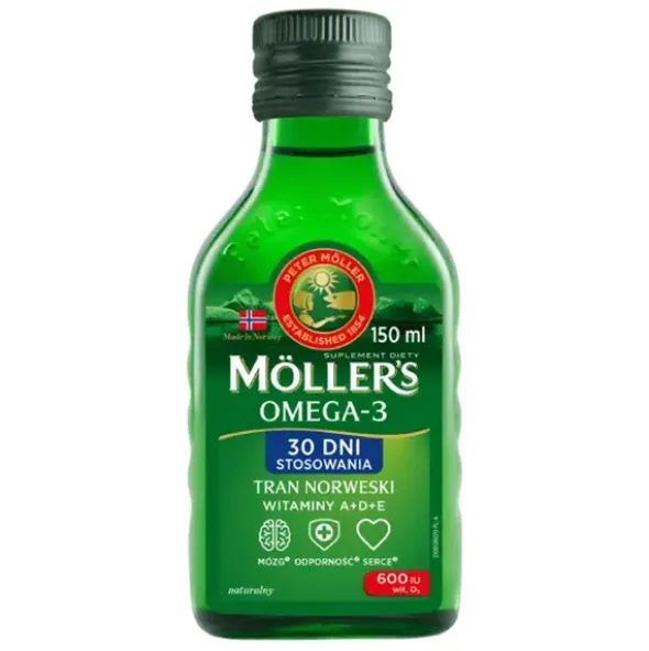 Moller`s Omega-3 Tran Norweski, płyn, naturalny, 150 ml