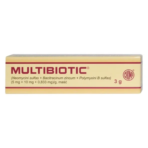 Multibiotic, (5 mg + 10 mg + 0,833 mg)/g, maść, 3 g