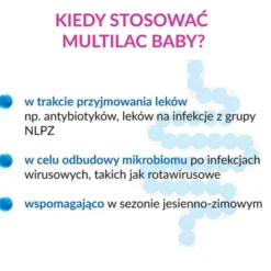 Multilac Baby, krople, synbiotyk (probiotyk + prebiotyk), 2x5 ml