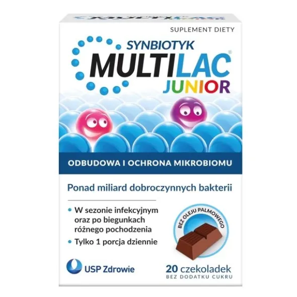 Multilac Junior synbiotyk (probiotyk + prebiotyk), 20 szt