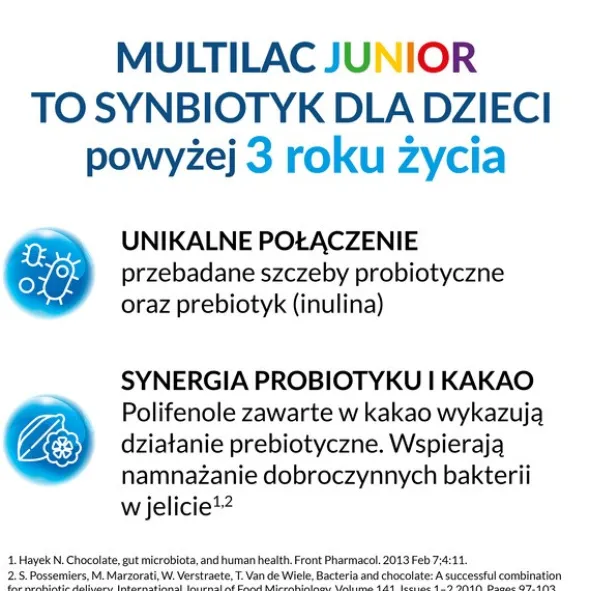 Multilac Junior synbiotyk (probiotyk + prebiotyk), 20 szt