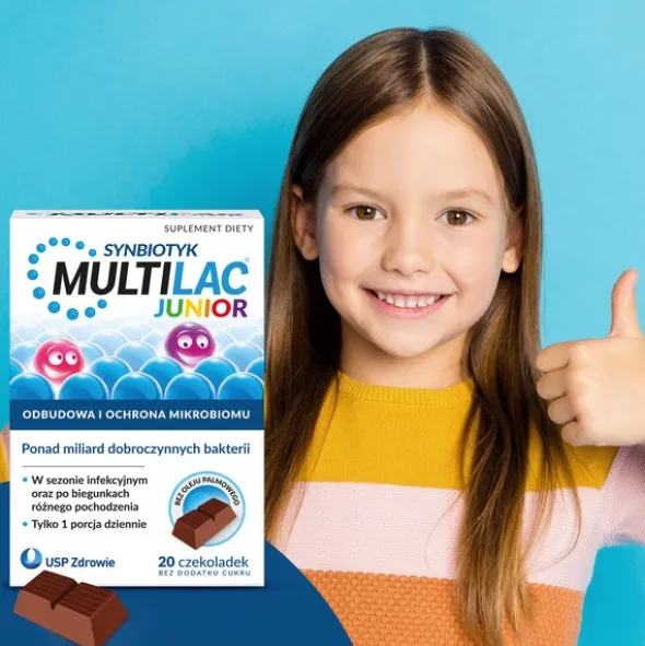 Multilac Junior synbiotyk (probiotyk + prebiotyk), 20 szt