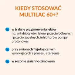 Multilac 60+, kapsułki, synbiotyk (probiotyk + prebiotyk), 20 szt.