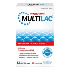 Multilac, kapsułki, synbiotyk (probiotyk +prebiotyk), 20 szt.