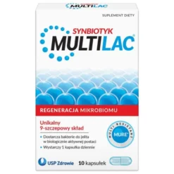 Multilac, kapsułki, synbiotyk (probiotyk +prebiotyk), 10 szt.