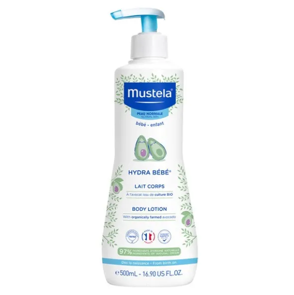 Mustela Hydra Bebe, mleczko do ciała z organicznym awokado, 500 ml