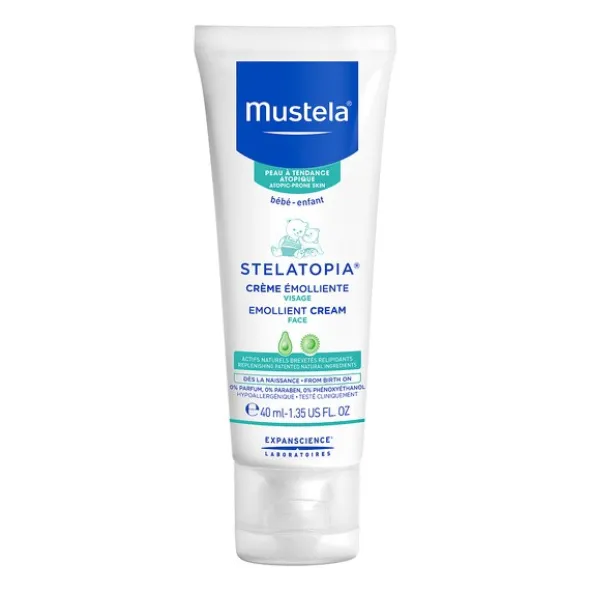 Mustela Stelatopia, krem emolient do twarzy, 40 ml