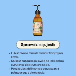 Mydlarnia 4Szapki, naturalne mydło w płynie Rozmaryn i Mandarynka, 300 ml