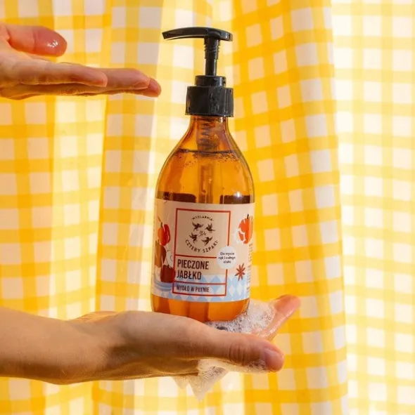 Mydlarnia 4Szapki, naturalne mydło w płynie Pieczone Jabłko, 300 ml