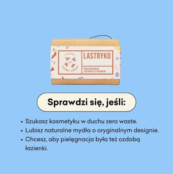 Mydlarnia 4 Szpaki, Lastryko, naturalne mydło zero waste, 110 g
