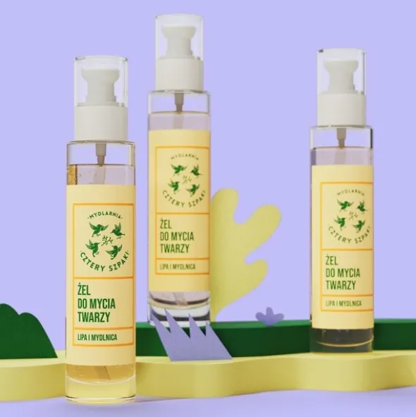 Mydlarnia 4 Szpaki, Lipa i Mydlnica żel myjący do twarzy, 100 ml