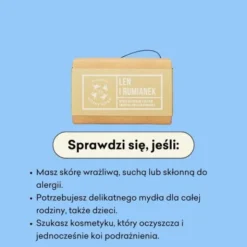 Mydlarnia 4 Szpaki, naturalne mydło w kostce, Len i Rumianek, 110 g