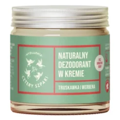Mydlarnia 4 Szpaki, naturalny dezodorant w kremie, truskawka i werbena, bez dodatku sody, 60 ml