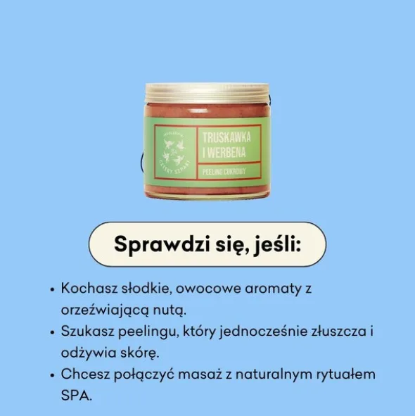 Mydlarnia 4 Szpaki, Peeling cukrowy, Truskawka i Werbena, 250 ml