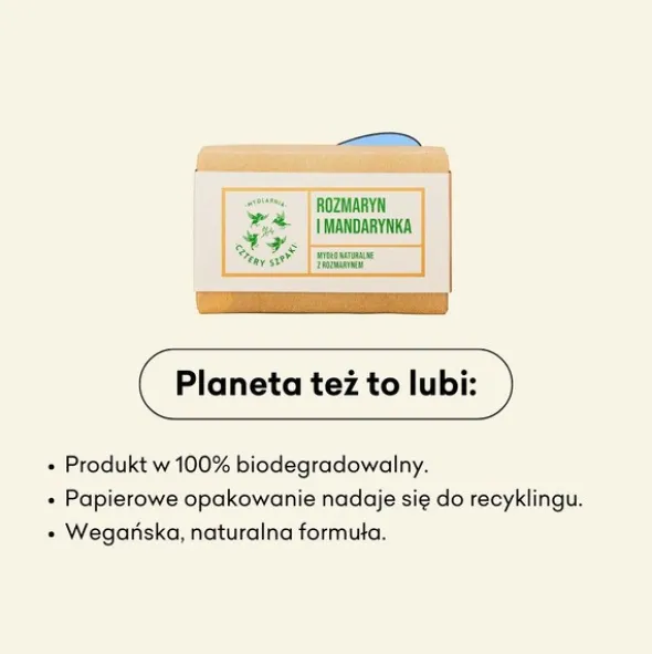 Mydlarnia 4 Szpaki, Rozmaryn i Mandarynka, naturalne mydło w kostce, 110 g