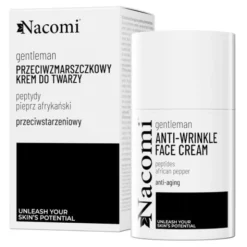 Nacomi Gentleman, przeciwzmarszczkowy krem do twarzy z peptydami i pieprzem afrykańskim, 50 ml