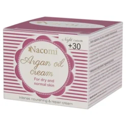 Nacomi, krem arganowy na noc, 30+, z kwasem hialuronowym, 50 ml