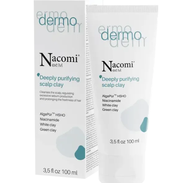 Nacomi Next LVL Dermo, peeling do skóry głowy z białą i zieloną glinką, 100 ml