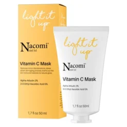Nacomi Next LVL, rozjaśniającamaska do twarzy z witaminą C, 50 ml