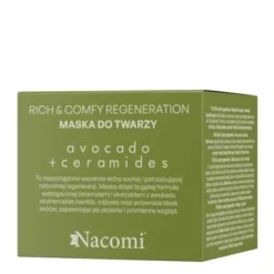Nacomi Rich&Comfy Regeneration, maseczka do twarzy Avocado, 40 ml