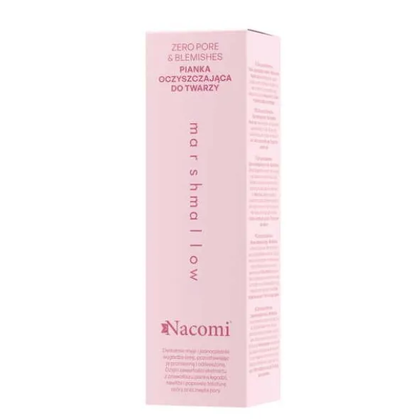 Nacomi Zero pore & blemishes, pianka oczyszczająca do twarzy Marshmallow, pianka, 150 ml