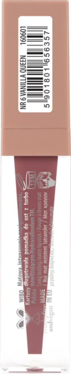 NAM Iconic Matte Lipstick, długotrwała pomadka matowa do ust, 6 Vanilla Queen, 3,5 ml