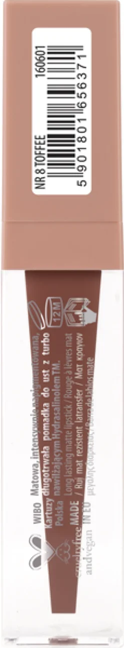 NAM Iconic Matte Lipstick, długotrwała pomadka matowa do ust, 8 Toffee, 3,5 ml