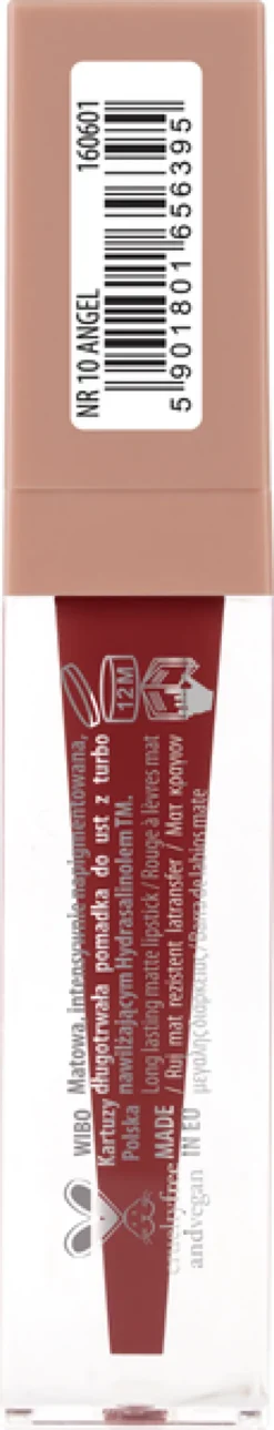 NAM Iconic Matte Lipstick, długotrwała pomadka matowa do ust, 10 Angel, 3,5 ml