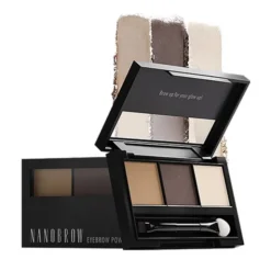 Nanobrow Eyebrow Powder Kit, zestaw cieni do brwi z rozświetlaczem, Light, 4 g