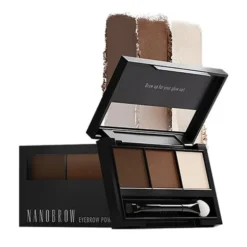 Nanobrow Eyebrow Powder Kit, zestaw cieni do brwi z rozświetlaczem, Medium, 4 g