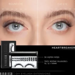 Nanolash DIY Eyelash Extensions Starter Kit, zestaw startowy do aplikacji sztucznych rzęs, Heartbreaker, 1 szt.