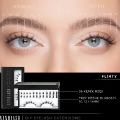 Nanolash DIY Eyelash Extensions Starter Kit, zestaw startowy do aplikacji sztucznych rzęs, Flirty, 1 szt.