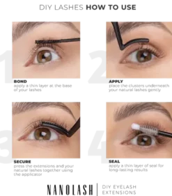 Nanolash DIY Eyelash Extensions, kępki rzęs, Harmony, 36 szt.