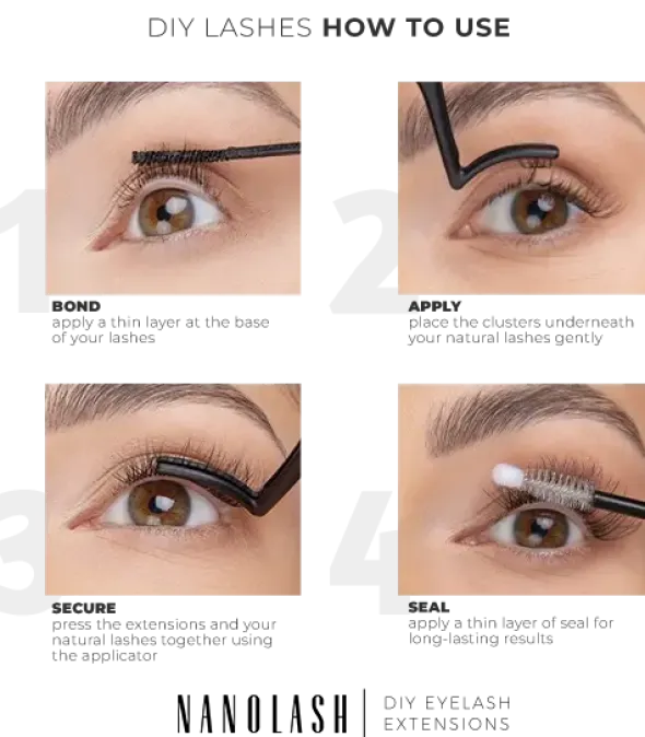 Nanolash DIY Eyelash Extensions, kępki rzęs, Harmony, 36 szt.