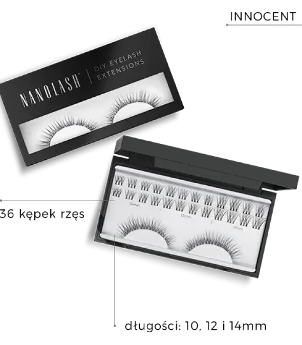 Nanolash DIY Eyelash Extensions, kępki rzęs, Harmony, 36 szt.